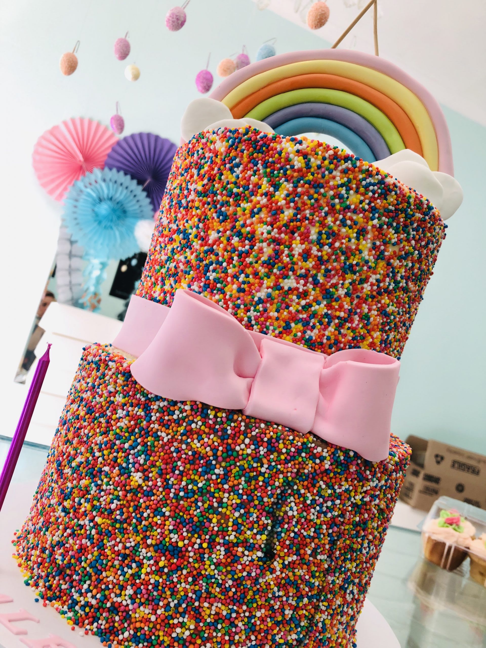 Rainbow sprinkle Tower Cake Rainbow sprinkle Tower Cake