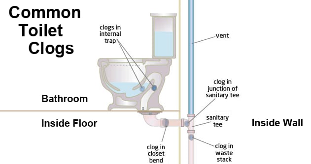 Toilet clog types