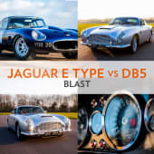 Jaguar E Type Vs DB5 Blast