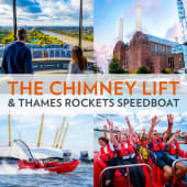 The Chimney Lift at Battersea Power Station and Thames Rockets Speedboat Product Image
