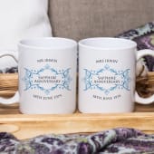Pair of Personalised Sapphire Anniversary Mugs
