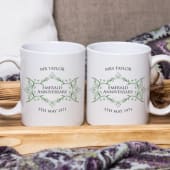 Pair of Personalised Emerald Anniversary Mugs Product Image