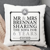 Personalised 6th Anniversary Sharing The Sofa Cushion Product Image