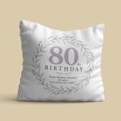 Personalised 80th Birthday Cushion Product Image