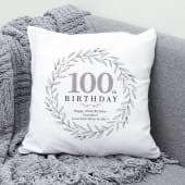 Personalised 100th Birthday Cushion
