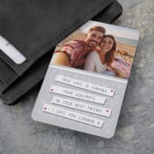 Personalised Soulmate Metal Wallet Photo Card