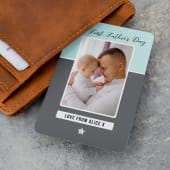 Personalised Our First Father's Day Photo Upload Wallet Card