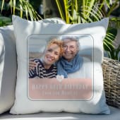 Personalised 60th Birthday Pink Photo Upload Cushion