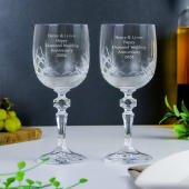 Personalised Cut Crystal Wine Glasses Product Image