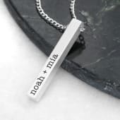 Personalised Men's Solid Bar Necklace