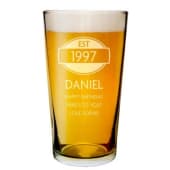 Personalised Year of Establishment 18th Birthday Glass