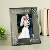 Personalised Diamante Mr and Mrs Frame