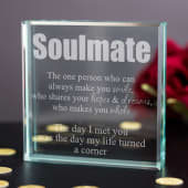 Personalised Engraved Soulmate Glass Keepsake