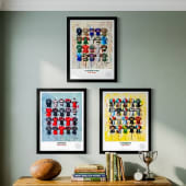 A3 Framed Rugby Shirt History Prints