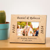 Personalised Wedding Anniversary Wooden Photo Frame Product Image