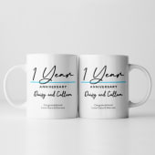 Pair of Personalised Classy 1st Anniversary Mugs Product Image