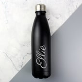 Personalised Reusable Black Metal Bottle Product Image
