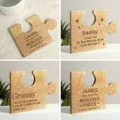 Personalised Jigsaw Piece Wooden Drink Coasters