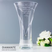 Personalised Large Hand Cut Little Hearts Diamante Vase