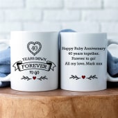 Personalised 40 Years Down Forever to Go Mug
