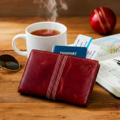 Cricket Buffalo Red Leather Travel Wallet