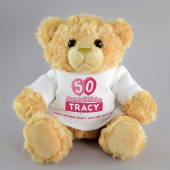 Personalised 50th Birthday Balloon Teddy Bear