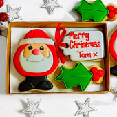 Personalised Father Christmas Hand-Iced Cookie Gift Set Product Image