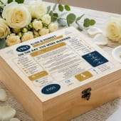 Personalised (65th) Wedding Anniversary (Blue Sapphire) - Day You Were Married Chart Keepsake Box Product Image