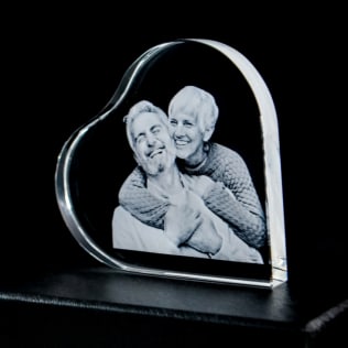 Personalised Engraved Photo Crystal Heart Product Image