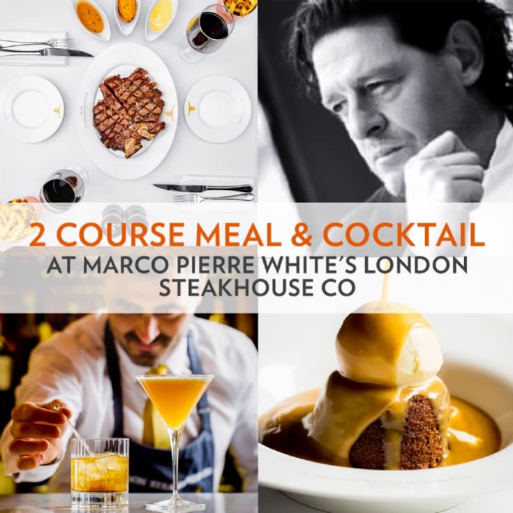 2 Course Meal & Cocktail at Marco Pierre White's London Steakhouse Co product image