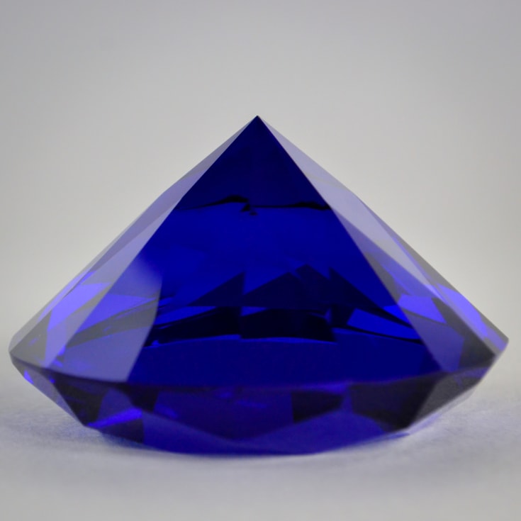 Engraved Blue Diamond Shaped Paperweight product image