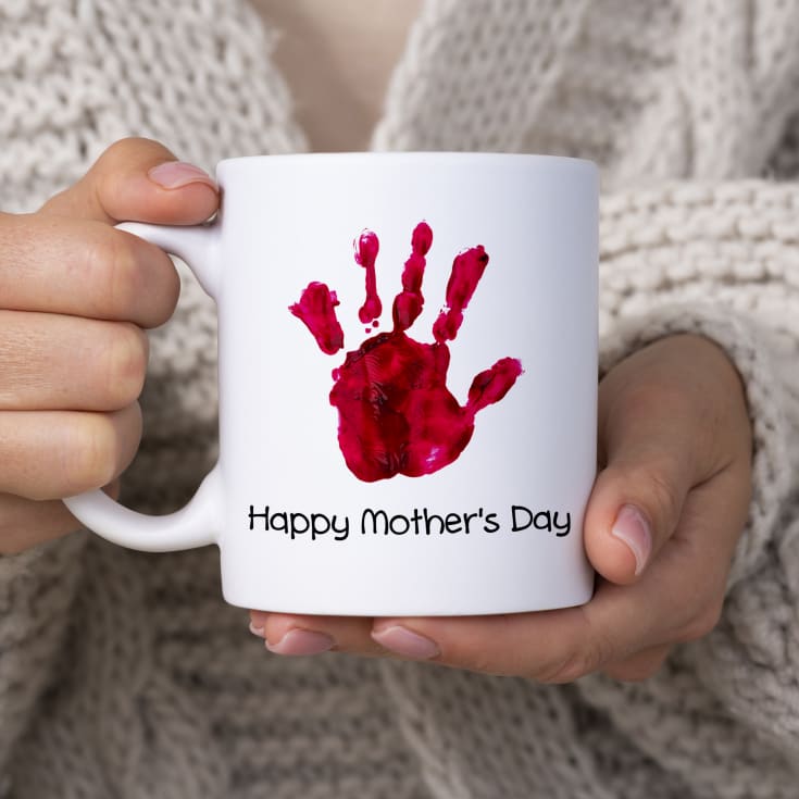 The Gift Experience Happy Mother's Day Babys Personalised Handprint Mug - Mum Gifts