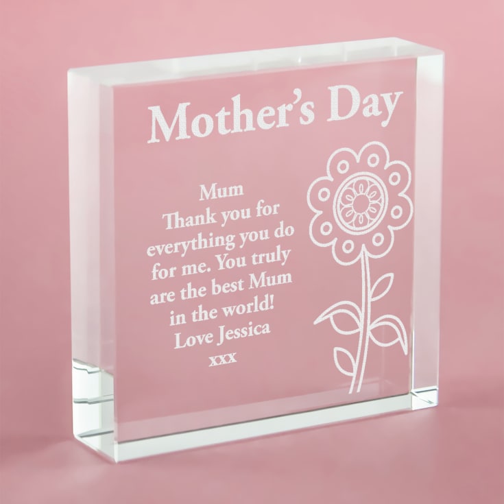 Engraved Mother's Day Glass Keepsake product image