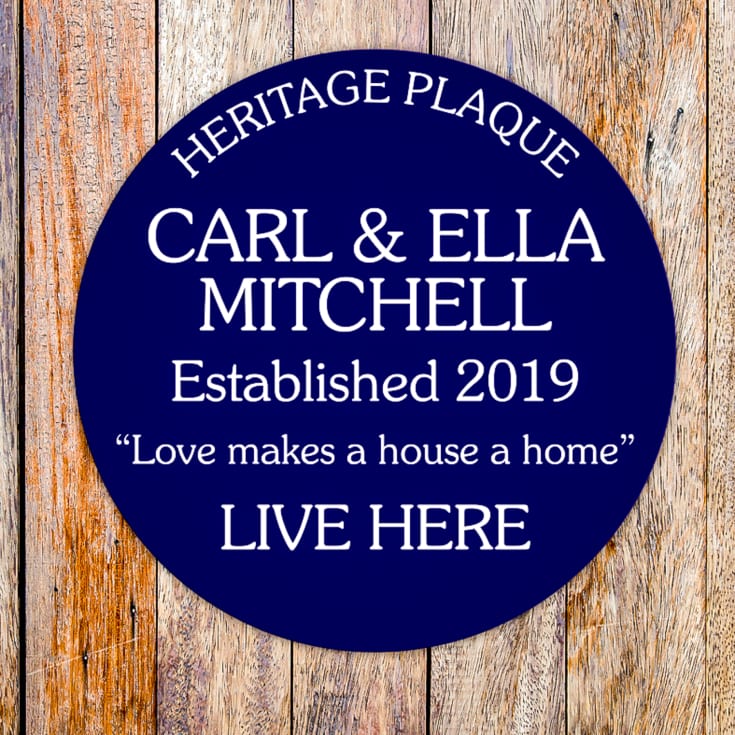 The Gift Experience Blue Personalised Spoof Heritage Plaque | Anniversary Gift Ideas