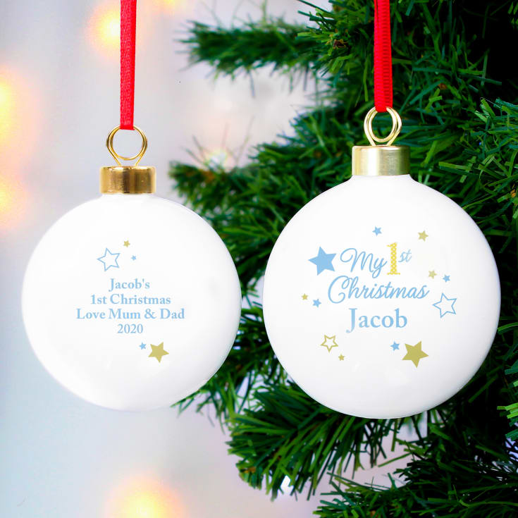 The Gift Experience Men's Baby Boys Personalised First Christmas Bauble | 1St Christmas Gifts