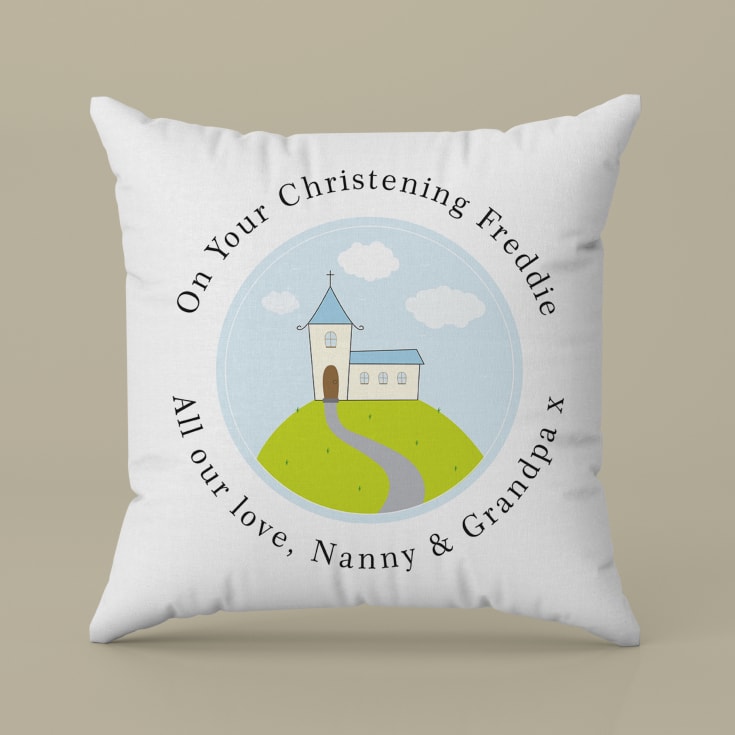 Personalised Boys Christening Cushion product image