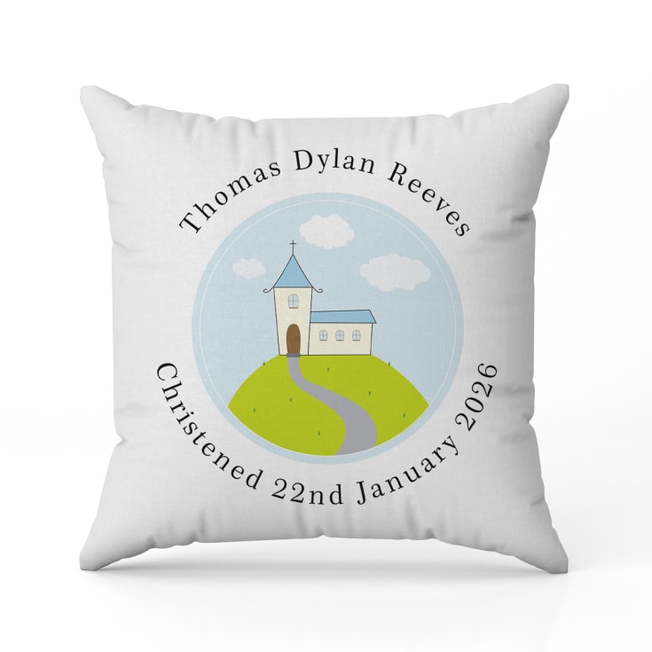 Personalised Boys Christening Cushion product image