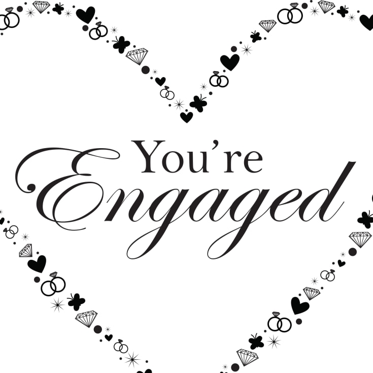 Personalised You're Engaged Heart Design Pair Of Mugs product image