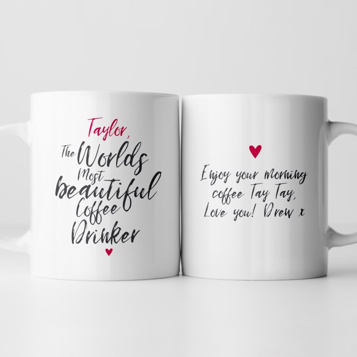 Personalised Worlds Most Beautiful Coffee Drinker Mug product image