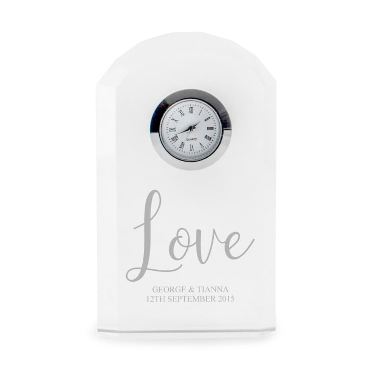 Personalised Love Crystal Mantel Clock product image