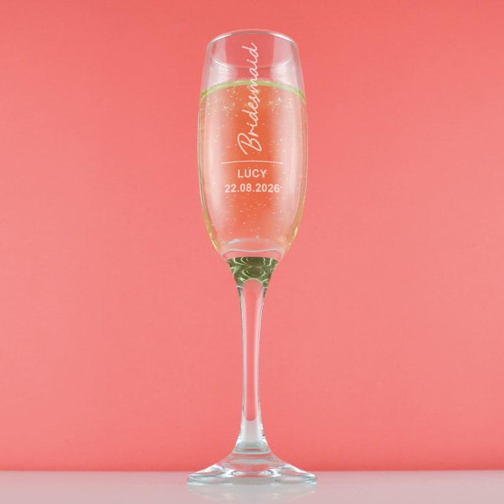 The Gift Experience Personalised Bridesmaid Prosecco Glass
