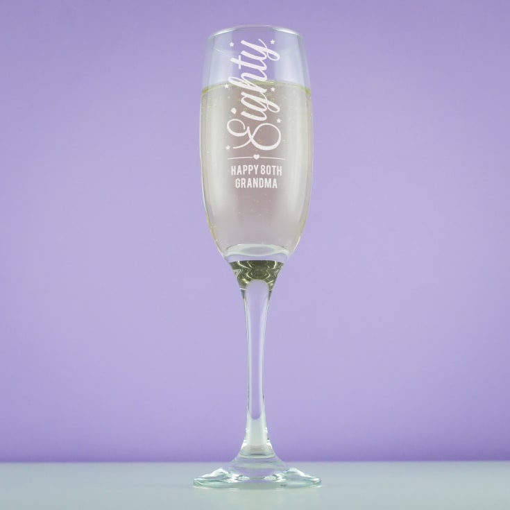 Personalised 80th Birthday Prosecco Glass product image