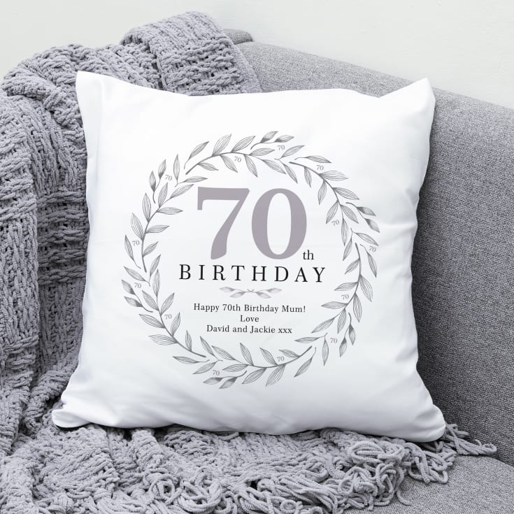 Personalised 70th Birthday Cushion product image