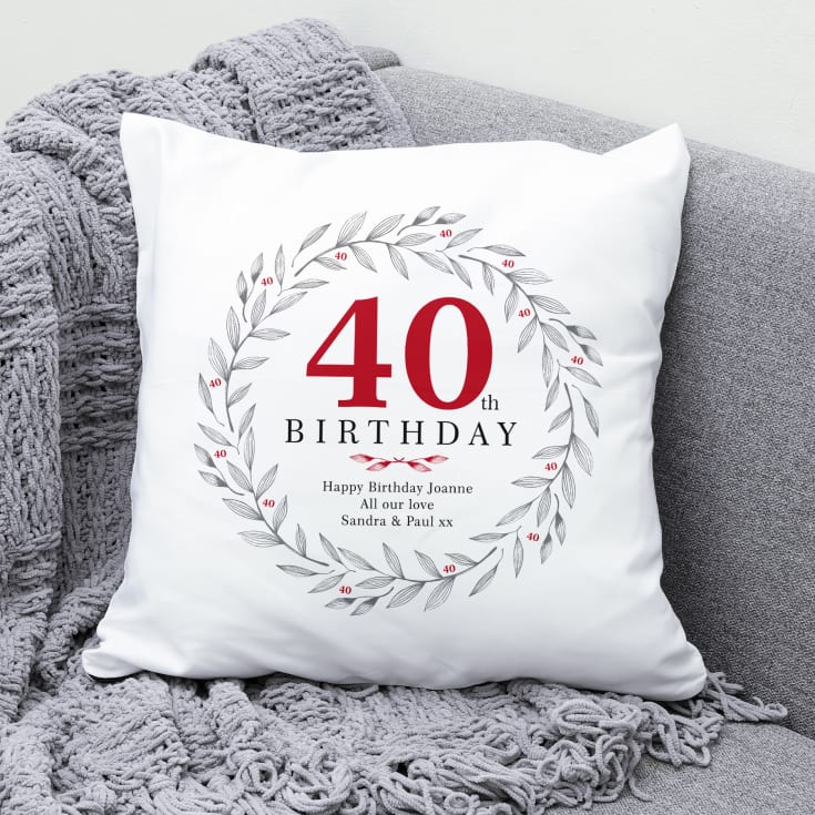 Personalised 40th Birthday Cushion product image