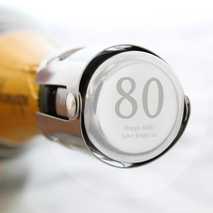 The Gift Experience Personalised 80Th Birthday Wine Bottle Stopper | Engraved Gifts | Birthday Presents | Size: 5 Cm X 4.5 Cm