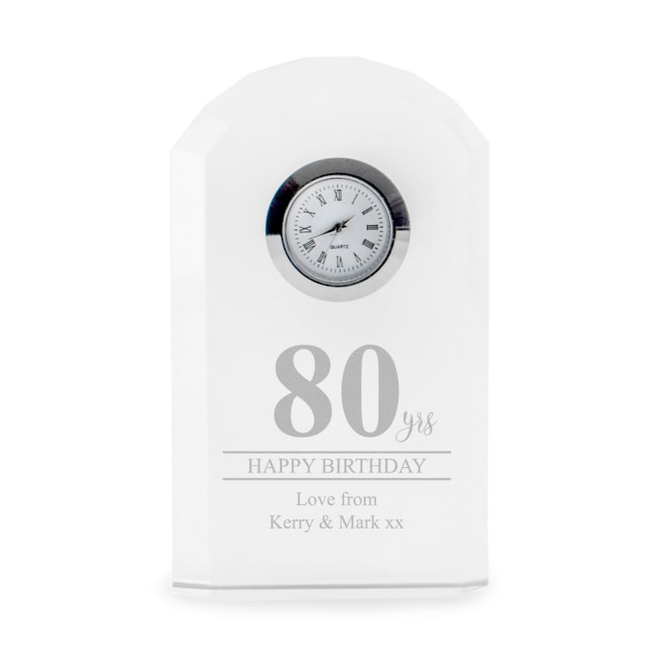 Engraved 80th Birthday Mantel Clock product image