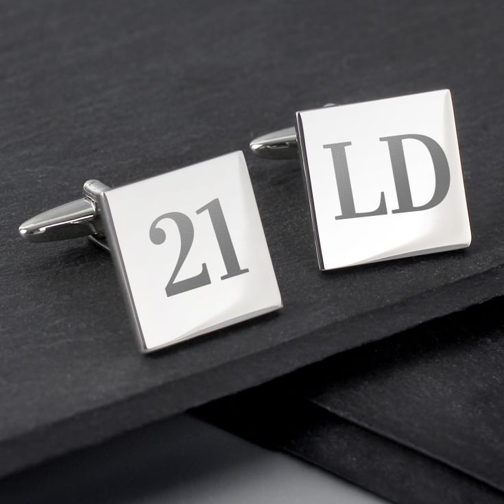 The Gift Experience Men's Silver Personalised 80Th Birthday Plated Cufflinks | Presents For