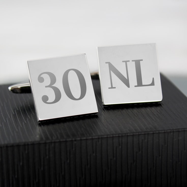 Personalised 30th Birthday Silver Plated Cufflinks product image