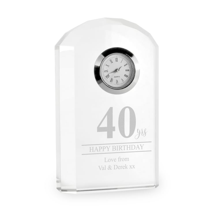 Engraved 40th Birthday Mantel Clock product image