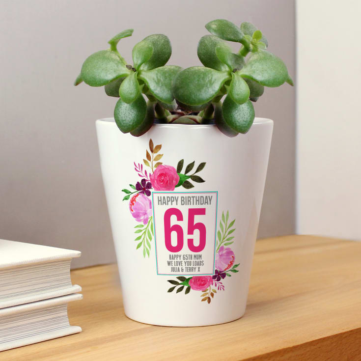Personalised 65th Birthday Plant Pot product image